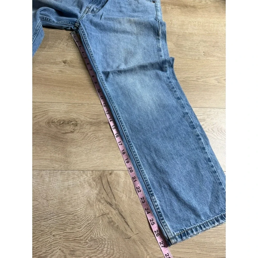 Mens Levis 505 light wash jeans 100% cotton straight leg size 34x30 (34x27)